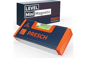 Presch Mini Level 11cm - Reinforced Magnet for Maximum Adherence - Compact Design - Innovative Impact Protection & Shatterproof Acrylic Glass - Exact Alignment with Unbeatable Accuracy