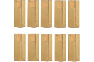 DonDon - Lot de 10 pochettes cadeaux sacs de bouteilles or pour vin et champagne 36x12x10 cm
