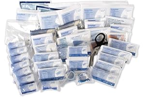 ACTIOMEDIC Recarga de primeros auxilios según DIN 13169:2021, kit de recarga para botiquín y armario de primeros auxilios con letras multilingües I Equipo médico de emergencia Neutral
