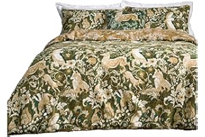 Paoletti Harewood Animal - Juego de Funda de edredón 100% algodón, tamaño Individual, Color Esmeralda