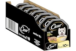 Cesar Doublure de Nourriture pour chien avec poulet & riz, 7 er Pack, (7 x 2 boite x 150 g)