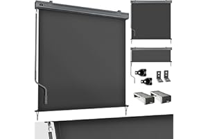 tillvex® Toldo Vertical de 140 x 250 cm para Exterior e Interior, Resistente al Agua con manivela para balcón, terraza y jardín, Estor para balcón, protección Solar de Aluminio