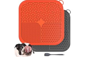 Decyam Licky Mats for Dogs -Dog Slow Feeding Lick Mats for Dogs and Cats, Non-Slip Suction Cup Base Dog Lick Mats Ideal for Pet Grooming and Training (2 Pack+1 Spatula)