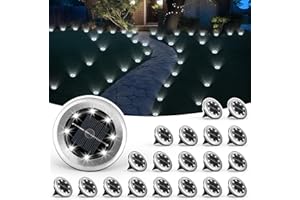 Solpex Lot de 20 mini lampes solaires de jardin, étanches, éclairage de paysage pour terrasse, cour, allée, allée (blanc froid)