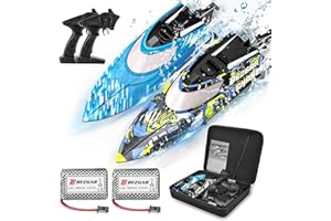 BEZGAR Remote Control Boat, 2 Packs 12 inch RC Boat Fast Speed 30KPH with Portable Suitcase for Lakes & Pools & Salt Water, Summer Toys for Adults, for Kids Boys Age 6 7 8-12 Years Old