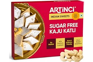 Artinci Sugar Free Kaju Katli 160gm | Made with Pure Cashew Nuts | No Maltitol | Low Carb, Keto-Friendly Mithai, Vegan, Diabetic-Friendly healthy Indian Sweets, Holi Gifting