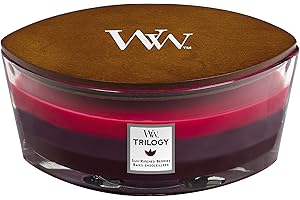 Woodwick Ellipse Trilogy Scented Candle | Sun Ripened Berries | with Crackling Wick | Burn Time: Up to 50 Hours