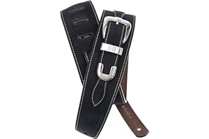 D'ADDARIO Planet Waves Sangle de guitare en cuir classique avec boucle de ceinture Planet Waves, coloris noir