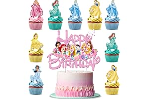 Lahe Tortendeko Geburtstag, Glitter Prinzessin Kuchen Deko, Happy Birthday Tortendeko, Cake Topper Geburtstag für Mädchen Party Dekoration zum Torten Deko（25 Stück）