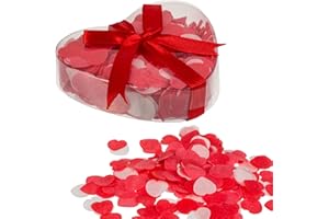 hibuy Badekonfetti in Herzform - rote & weiße Herzchen für die Badewanne mit Rosenduft - 20 g