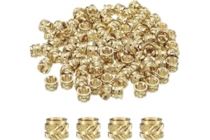 QUARKZMAN 50 Stück M6 Gewindeeinsätze Messing Heat Set Insert M6x6mm, OD 8mm gerändelte Einpressmuttern, 3D-Druck Messingmuttern weibliche Gewindeeinsätze Muttern