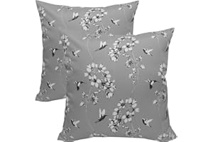 Olivia Rocco Lot de 2 housses de coussin imperméables et respirantes pour extérieur, jardin, terrasse, banc, canapé, meubles, intérieur, salon, lit, chaise, jardin argenté 43 x 43 cm New