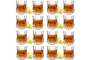 JAIEF Bicchieri Amaro | Bicchierini Liquore 5cl, in vetro senza piombo, trasparente con base solida (Set da 16)