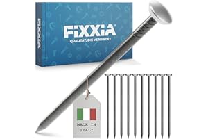 FIXXIA Lot de 30 clous pour tableau, avec ou sans aide à l'enfoncement, de 2 mm de diamètre, noirs, avec tête décorative dorée ou argentée de 6 mm de diamètre, 20, 25, 30, 40, 50 mm, clous en béton,