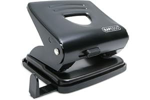 Rapesco 1030 Perforadora Metálica de 2 Agujeros 825, 25 Hojas de Capacidad, Negro