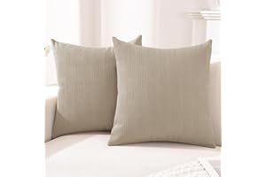 CYCMACO Fundas Cojines 45x45 Juego De 2, Cojines para Sofa con Cremallera Invisible, Suave Funda Cojin Moderna, Lavables, para Silla Cama Salón Sala De Estar Dormitorio, Beige Oscuro