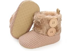 Kfnire Winterstiefel Babyschuhe Warme Unisex Baby Winterschuhe Krabbelschuhe Winter Fleece Kleinkind Krabbel-& Hausschuhe Anti-Rutsch Weiche Sohle Winterschuhe