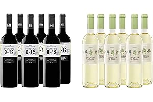 BODEGAS LAN, S.A. Pack Especial - 6 Botellas Vino Tinto LAN D - 12 Crianza 75cl + Regalo De 6 Botellas Vino Blanco Duquesa de Valladolid 75cl - Total: 9 litros
