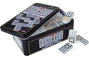 Engelhart – 250103 – Domino podwójna 12 – kolorowe – 91 kamieni – metalowe pudełko – gra dla dzieci i dorosłych – wiek 6+