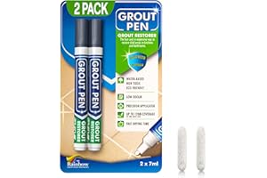 RAINBOW CHALK MARKERS LTD Twin Pack (DARK GREY) Grout Pen - Designed for restoring tile grout in bathrooms & kitchens