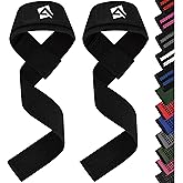AQF Weight Lifting Straps, 100% Cotton Gym Wrist Straps, 60CM Heavy Duty Lifting Straps with 5MM Neoprene Padding, Non-Slip A