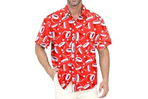 Gavliuu Hawaiian Shirt for Men - Men's Hawaiian Button Down Shirts Floral Shirts Printed Casual Short Sleeves