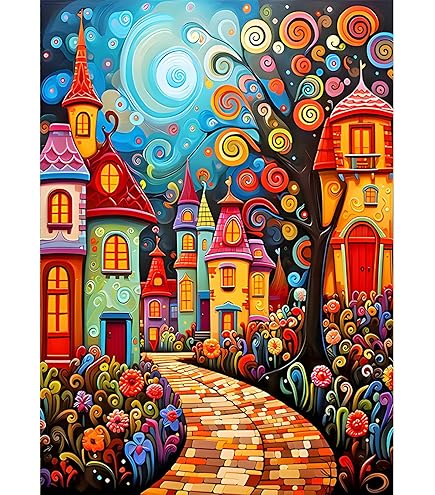 QINRUBB Diamant Painting Haus Am See - 5D Tulpen Blumen Bild 30x40 Cm