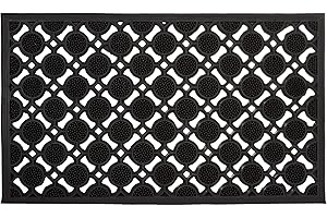 ‎RELAXDAYS Relaxdays rubber doormat: 0.5 x 75 x 45 cm, rubber mat as a doormat or door mat, non-slip and can be cut to size, weatherproof, outdoor door mat and entrance mat, black.