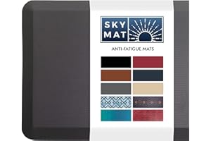 Sky Solutions Kitchen Mat - Padded, Non-Slip, Absorbable Anti Fatigue Standing Mat for Kitchen Floor, Standing Desk, Office & Garage (20x39x3/4-Inch, Grey)