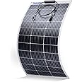 Topunive 100W 12V Flexible Solar Panel 9BB Monocrystalline Cell 12 Volt Semi-Flexible for Marine RV Trailer Boat Cabin Van Car Uneven Surfaces 12V Battery Charge