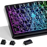 x XVX Shine Through Keycaps w/IMD Tech, &Ouml;zel &Ouml;r&uuml;mcek Web Keycaps 60 75 Y&uuml;zde 100, Siyah Tuş Takımı Satırları Arkadan Aydınlat