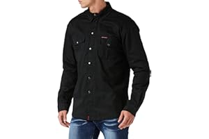 Bikers Gear Australia, Camicia protettiva in flanella di Kevlar (aramide) nero Nero