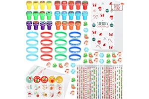 Kesote Christmas Party Bag Fillers 144 Pcs Christmas Eve Box Fillers Advent Calendar Filler for Kids Xmas Ink Stamps Advent Calendar Gift