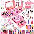 Beauenty Kids Makeup Kit for Girl, 72PCS Real Makeup Set for Girls, Safe Washable & Non-Toxic Kids Makeup Toys for Girls Aged 4 5 6 7+ Year Old, Girls Christmas & Birthday Gifts (Pink-A)