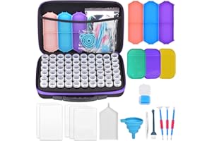 DUOJIN Scatola di immagazzinaggio per pittura a diamante 5D, scatola con imbuto, scatola di ordinamento per ricamo portatile, Quick Point - Cassetta, artigianato fai da te pinzette 60 scomparti