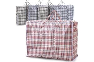 REQUISITE NEEDS Paquete de 5 bolsas de almacenamiento con cremallera para ropa sucia, extra grande, reutilizables, 60 x 80 cm