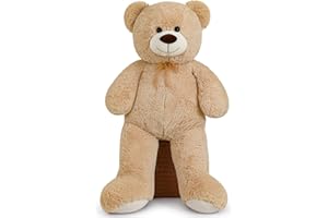 FAVOSTA Giant Teddy XXL Orsacchiotto Grande 110 cm Peluche Giocattolo Morbido Giant Teddy Bear Regalo di Vacanza Marrone chiaro