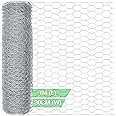 Yeepeo Chicken Wire 30cm × 1m, Galvanised Hexagonal Chicken Wire Mesh Roll Fine Garden Mesh Fencing Hot-Dipped Wire Netting for Garden Animal Enclosure DIY Craft (15×25mm Holes | 0.5mm Wire)