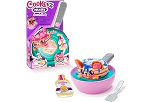 COOKEEZ MAKERY Los Pancake Treatz Mezcla y Gira! ¡Vierte la Masa en la sartén y diviértete Viendo cómo tu Amigo de Peluche Interactivo y perfumado da la Vuelta! ¿Qué Sorpresa Vas a Preparar?