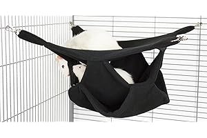 RODENTS RESIDENCE DREI Ebenen Hängematte Kleintier Höhle Haus Häuschen Ratte Chinchilla Frettchen Degu (Schwarz)