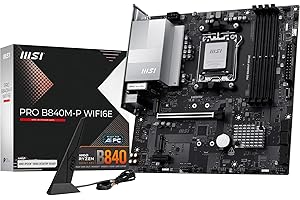 MSI PRO B840M-P WIFI6E, scheda madre mATX - Supporta processori AMD Ryzen 9000/8000 / 7000, AM5 - DDR5 Memory Boost (OC 8000+ MT/s), PCIe 4.0 x16, M.2 Gen4, Wi-Fi 6E, 2.5G LAN