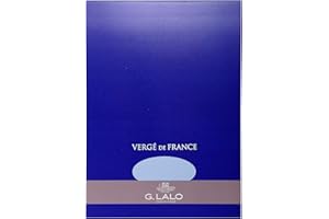 G. LALO Lalo 12702L - Un bloc de 50 feuilles vergées unies 21x29,7 cm 100g, Vergé de France, Bleu