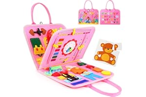 Hooku Busy Board ab 1 Jahr, Activity Board ab 2 Jahre, Montessori Spielzeug ab 3 Jahre, Sensorik Motorikspielzeug, Reise für Flugreisen Kleinkind, Geschenk