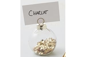 Ginger Ray Christmas Gold Star Bauble Place Card Name Holders Table Decoration 6 Pack