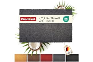 ‎FLOORDIREKT Floordirekt Fußmatte für Innen und Außen, 80x100 cm Grau, Türmatte aus Kokos, Schmutzfangmatte für Haustür, rutschfeste Fussmatte, Kokosmatte, Fußabtreter, Fussabstreifer (17mm)