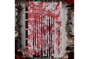 GWAWG Cortina de puerta de Halloween con estampados sangrientos, 39 x 65 pulgadas, tela espeluznante y sangrienta, accesorios de decoración de puerta de casa embrujada para entrada de fiesta de
