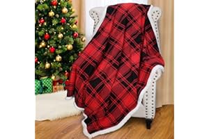 ‎CATALONIA CLASSY Catalonia Plaid Kariert Sherpa Decke Flauschige Wohndecke, Super weiche warme Fleecedecke Überwurfdecke für Bettcouch-Fernseher mit doppelt genäht zweiseitige