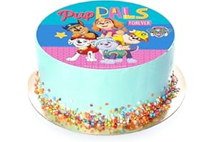 KARDASIS Décoration de gâteau Pat Patrouille | Papier comestible décoration gâteau | Déco de gateau comestible amusantes pour anniversaire Pat Patrouille | 20cm