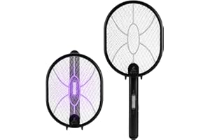WALIZARD Racchetta Zanzare Elettrica Antizanzare Zanzariera：2 in 1 Paletta Mosche Insetti Ammazza Uccidi Anti Zanzare Elettrico Fly Killer Zapper Swatter 3000V USB Ricaricabile