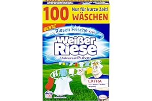‎WEIßER RIESE Weißer Riese Universal Pulver umweltfreundliches Waschmittel mit sommerlichem Duft, 1er Pack Großpackung Waschpulver (1 x 100 Waschladungen)